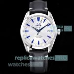 VSF Swiss Copy Omega Seamaster Aqua Terra 150m White Dial 39mm Leather Strap Watch 